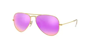 Ray-Ban Aviator Flash Lenses Non-Polarized Sunglasses - Matte Arista/Cyclamen Flash