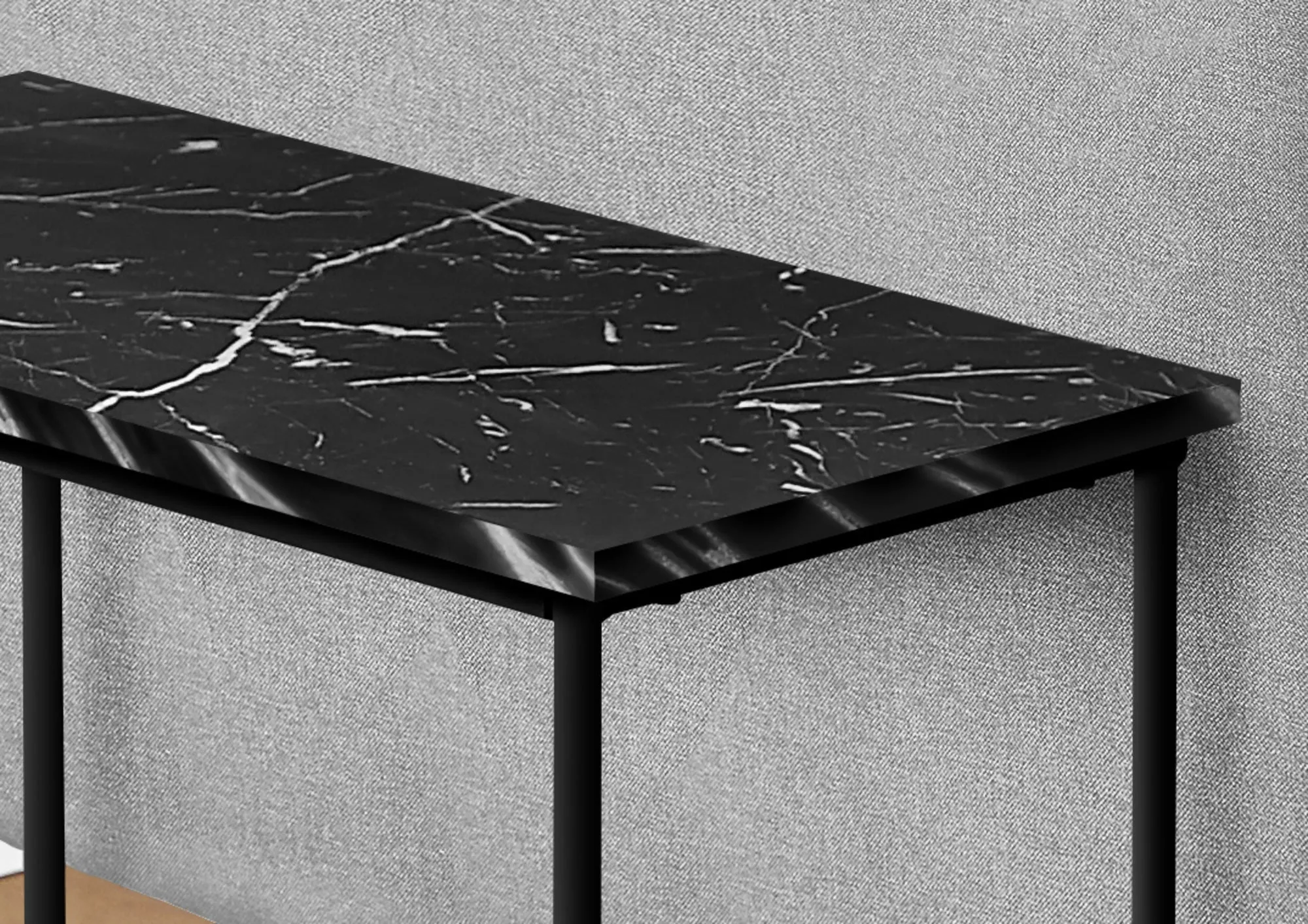 Accent Table - 22"H / Black Marble / Black Metal