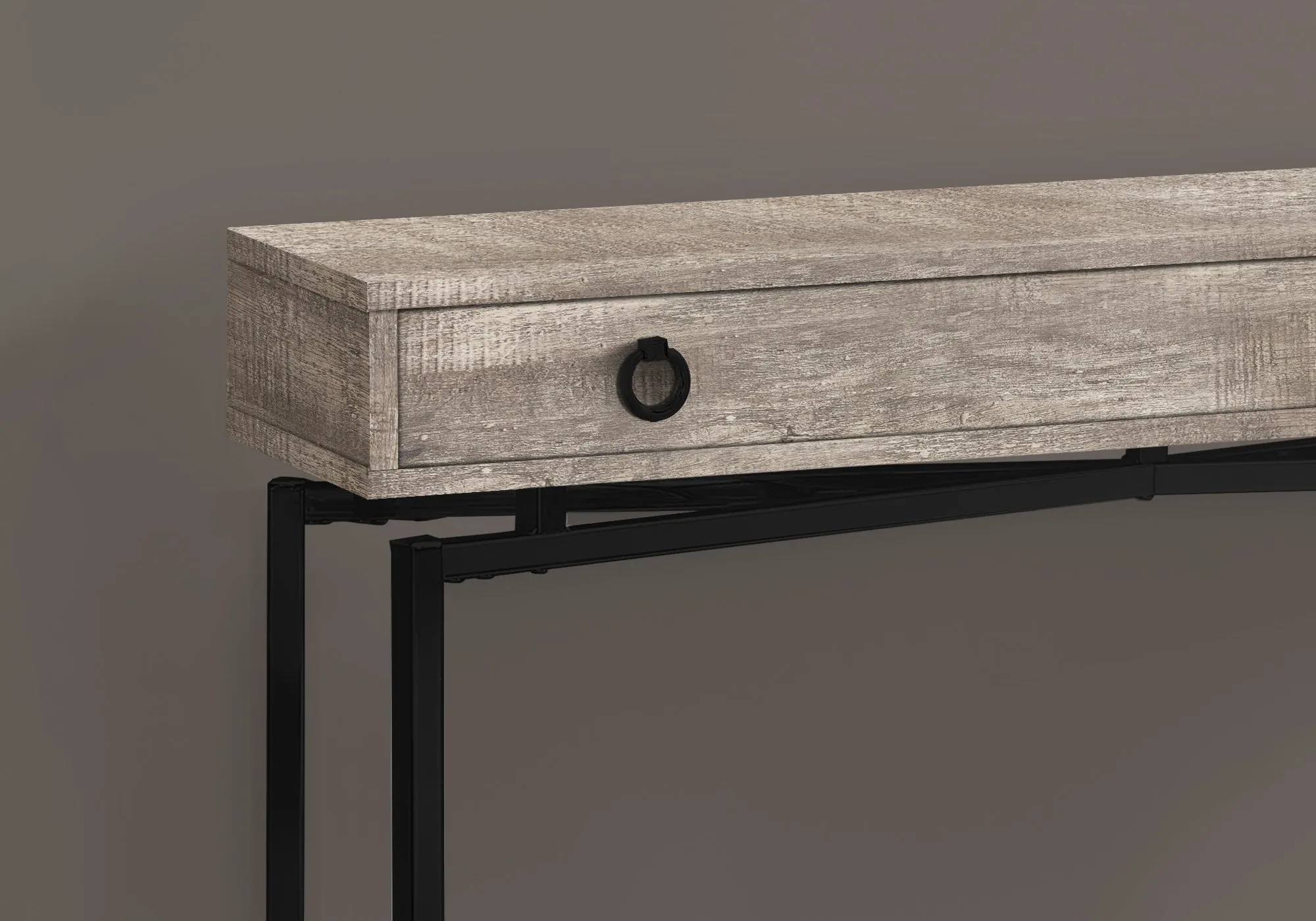 Accent Table - 42"L / Taupe Reclaimed Wood/ Black Console