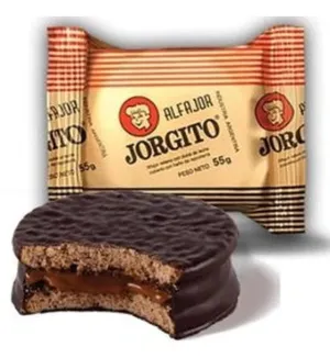 Alfajor Jorgito Filled with Milk Caramel and Chocolate Coating 55 g / 1.94 oz