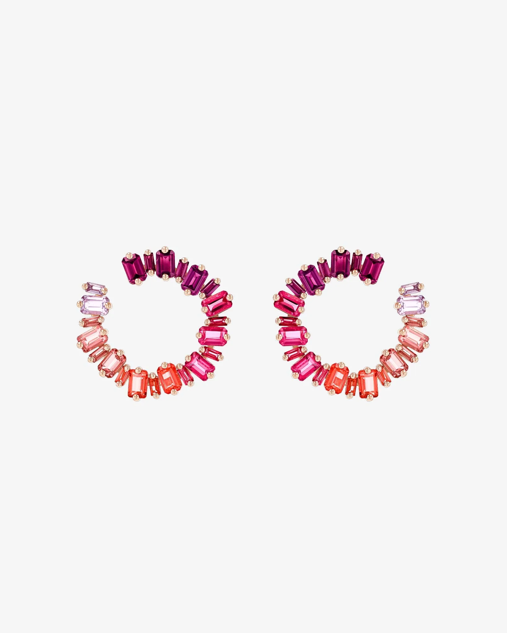 Ann Red Ombre Milli Sideways Hoops