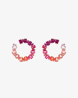 Ann Red Ombre Milli Sideways Hoops