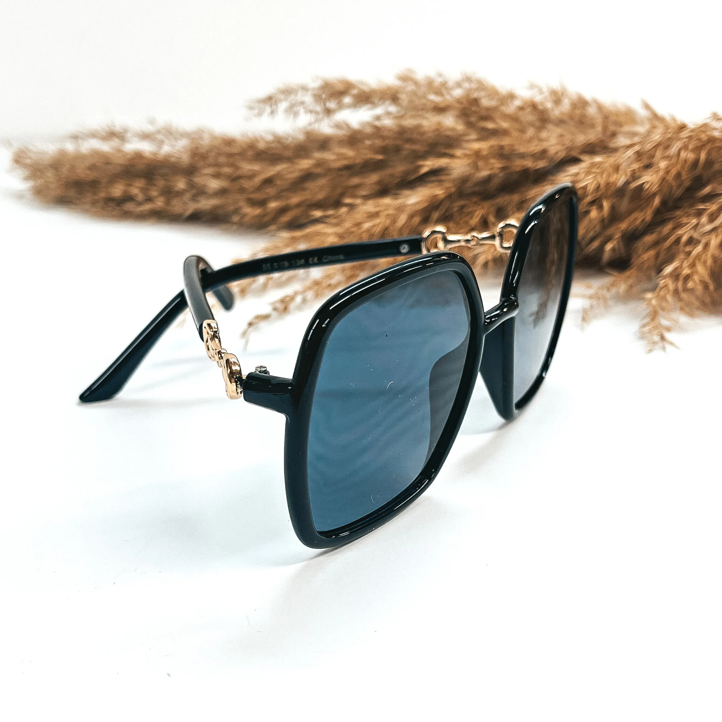 Around We Go Big Square Sunglasses with Gold Tone Details in Various Colors