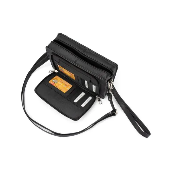 b. - MC-01 Leather wrist clutch bag - Black