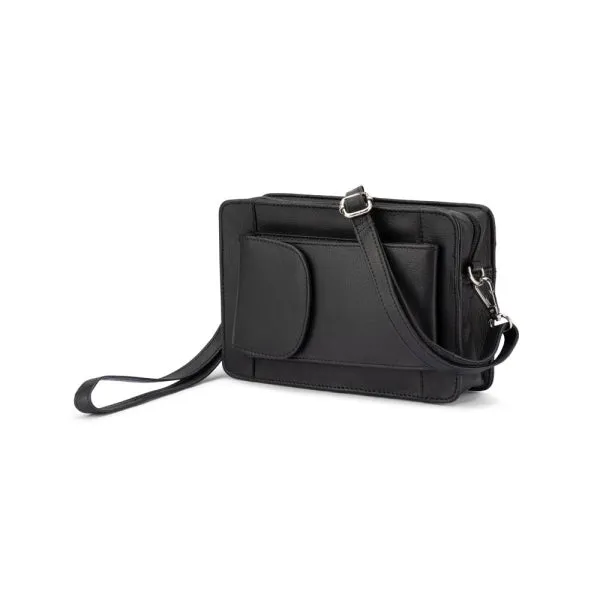 b. - MC-01 Leather wrist clutch bag - Black