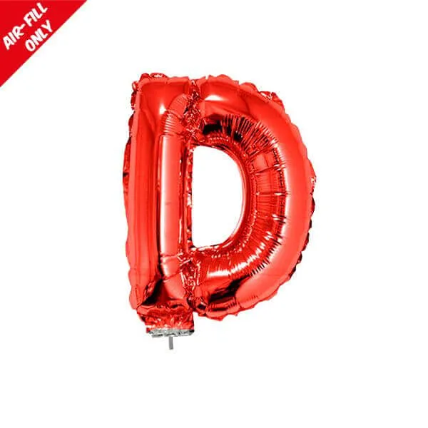 Balloon on Stick - 16" Red Letter D