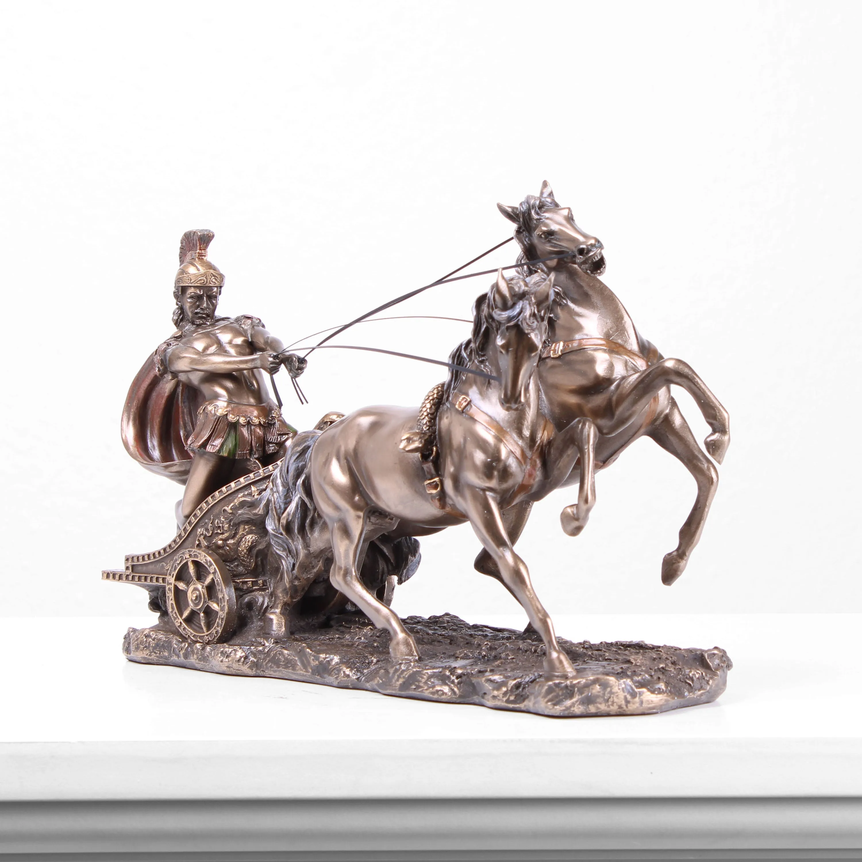 Ben-Hur Roman Chariot Statue (Gladiator - Cold Cast Bronze Sculpture)