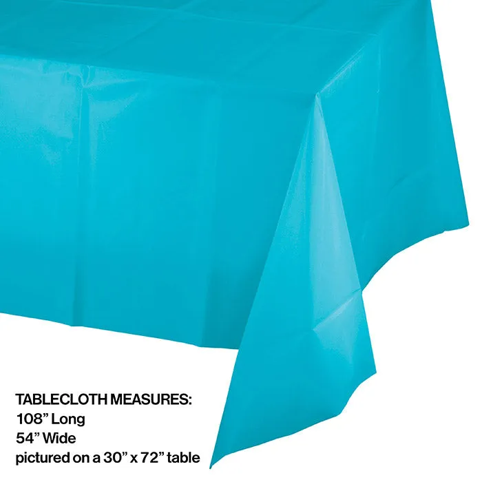 Bermuda Blue Tablecover Plastic 54" X 108"