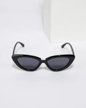 Black Cut-Out Cat-Eye Shape Sunglasses