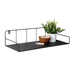 Black Small Metal Floating Accent Shelf