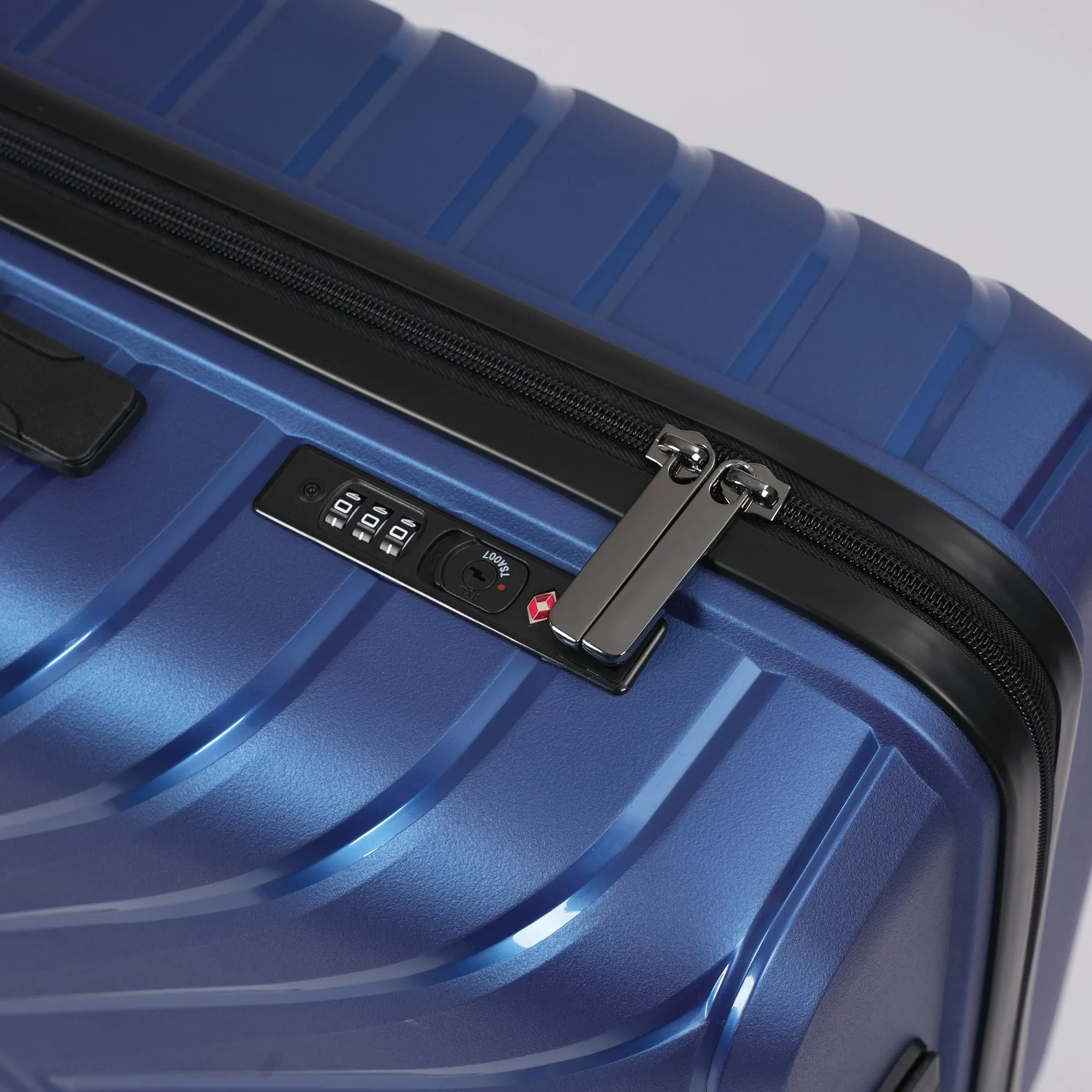 Blue Hardcase Roller Luggage 24' with 360° Wheels & TSA Lock