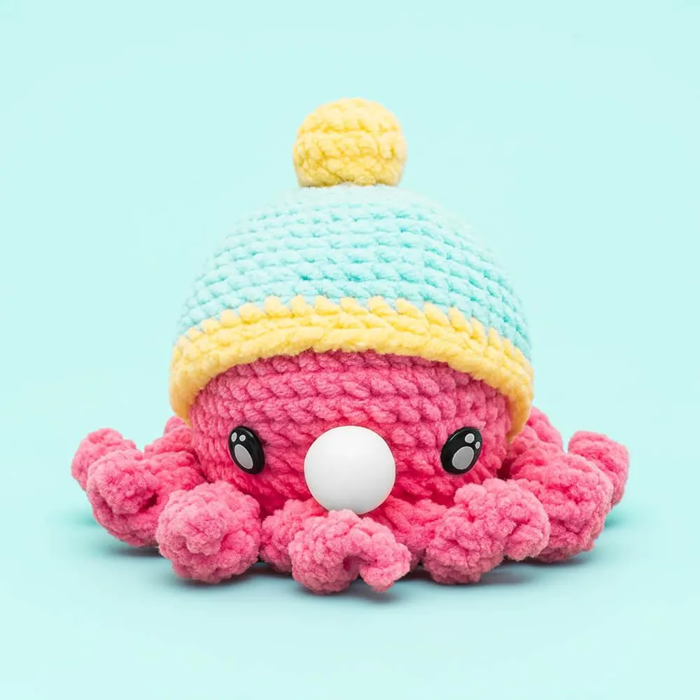 Bubble Octopus Crochet Kit-Rose Red