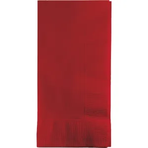 Bulk Pack of 100 Classic Red Dinner Napkins 2Ply 1/8Fld