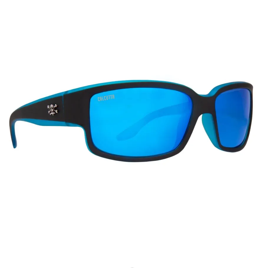 Calcutta Blackjack Black Frames - Blue Mirror Lens - Polarized Sunglasses