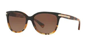 Coach Womens Cat Eye Polarized Sunglasses - Black Tortoise/Tortoise/Brown Gradient