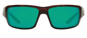 Costa Del Mar Mens Fantail Tortoise Frame - Green Mirror 580 Glass Lens - Polarized Sunglasses