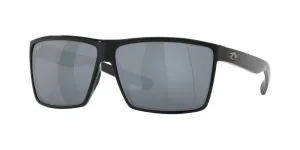 Costa Del Mar Mens Rincon 11 Shiny Black Frame - Gray Silver Mirror 580 Plastic Lens - Non-Polarized Sunglasses