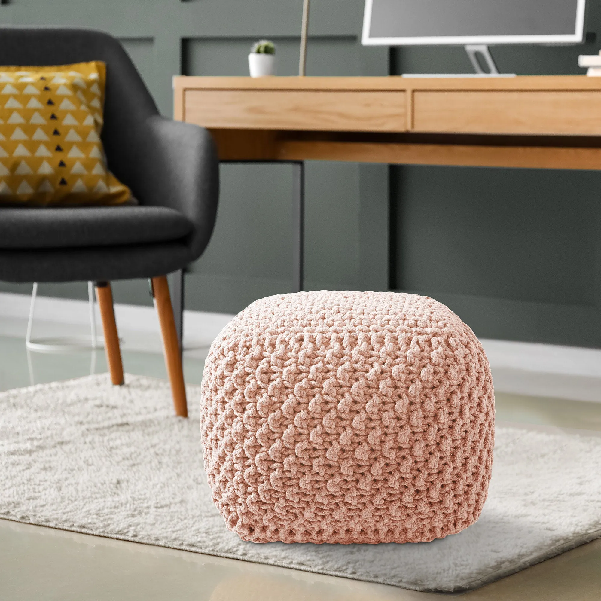 Cotton Pouf Ottomans