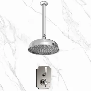 Coventry Brassworks Concealed Thermostatic Shower System with 18" Ceiling Mount Shower Arm and 12" Shower Head