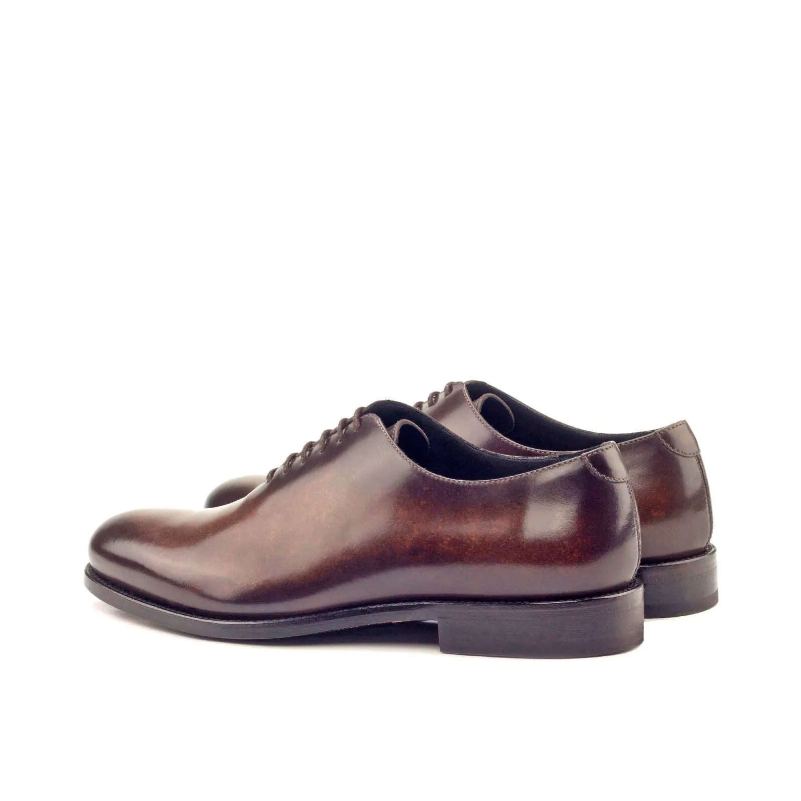 DapperFam Giuliano in Brown Men's Hand-Painted Patina Whole Cut