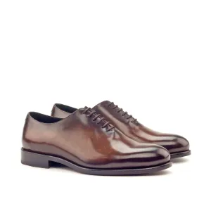 DapperFam Giuliano in Brown Men's Hand-Painted Patina Whole Cut