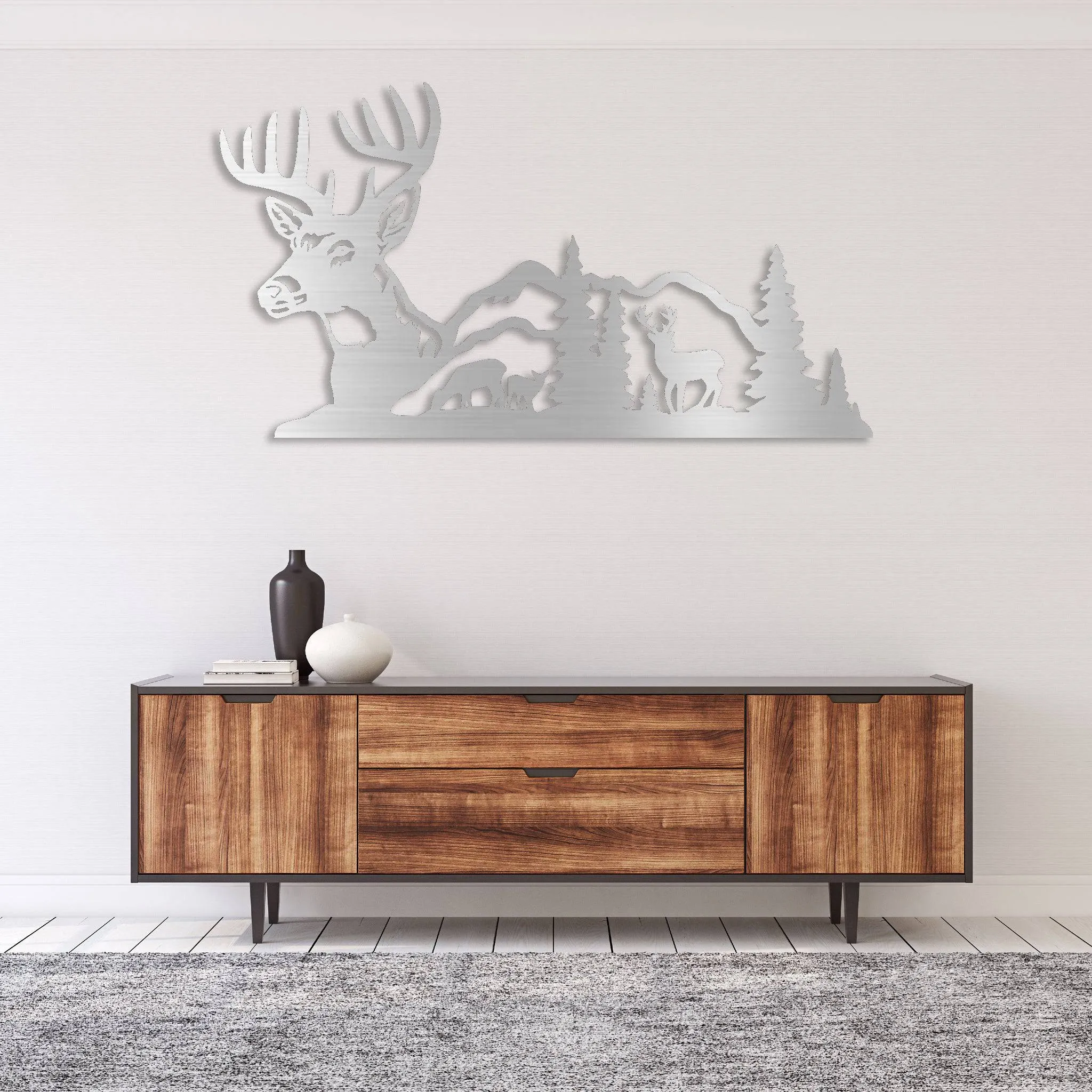 Deer Mountain View - Metal Wall Art