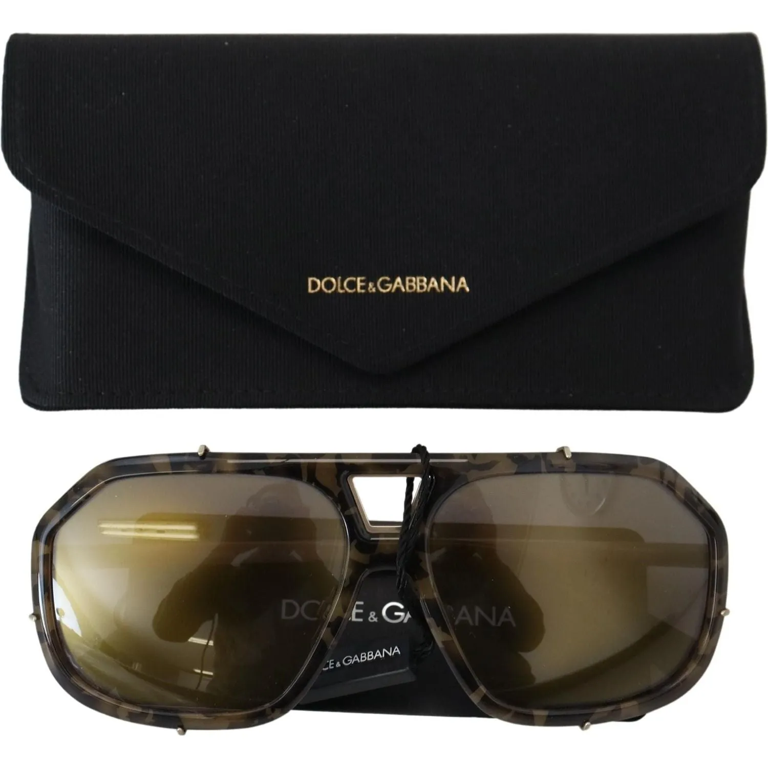 Dolce & Gabbana Chic Aviator Mirrored Brown Sunglasses