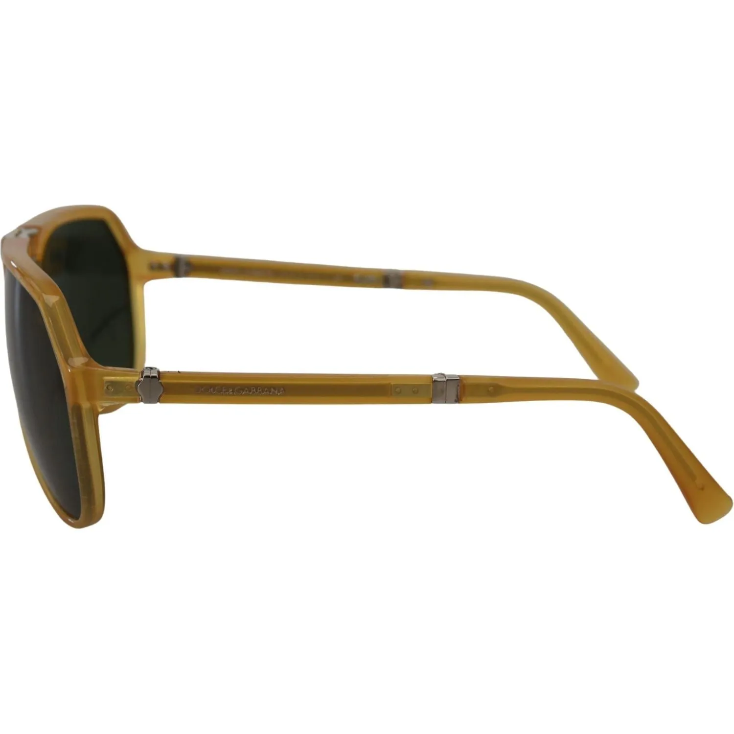 Dolce & Gabbana Chic Yellow Aviator Acetate Sunglasses