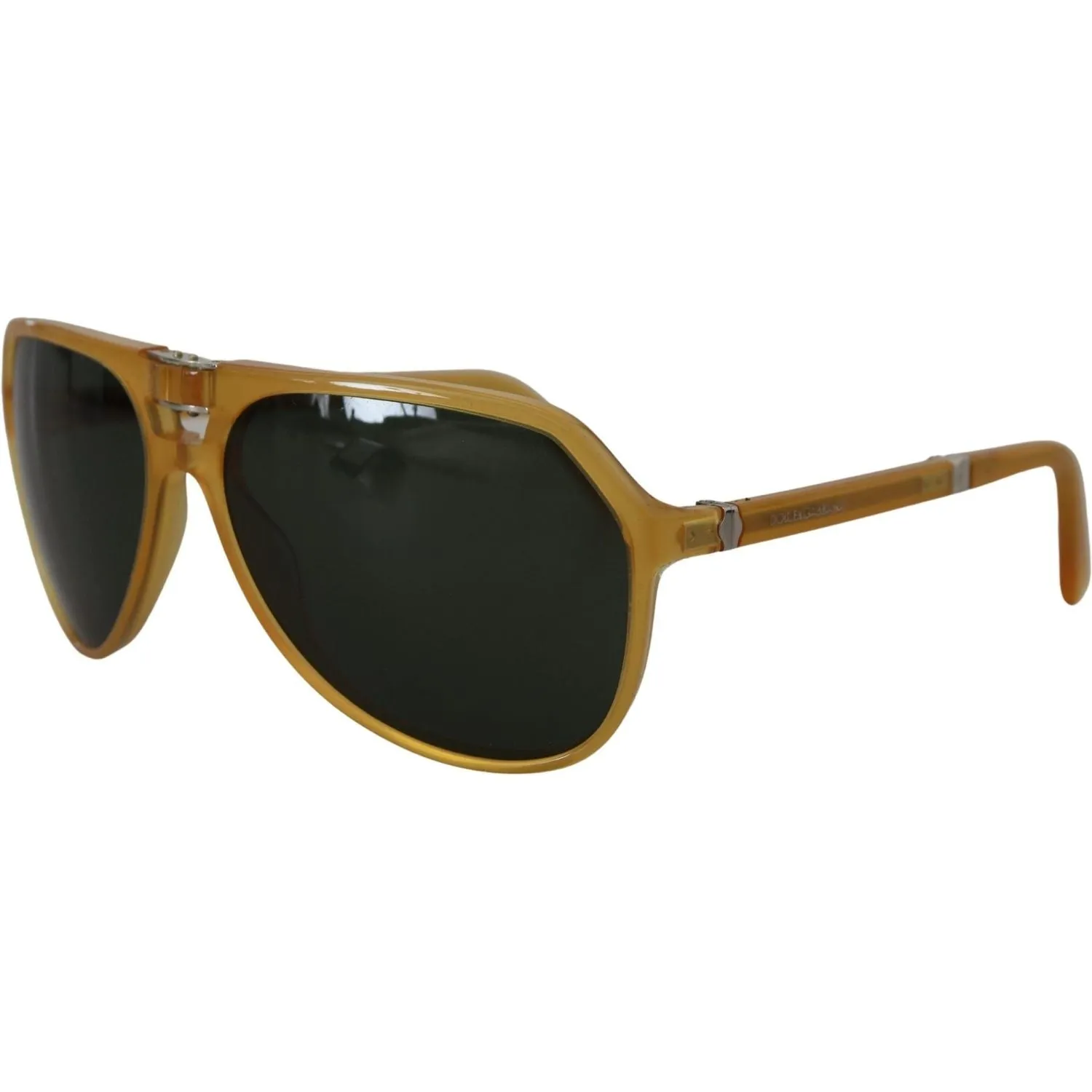 Dolce & Gabbana Chic Yellow Aviator Acetate Sunglasses