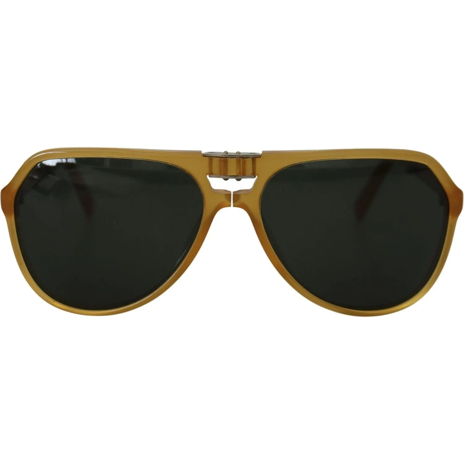 Dolce & Gabbana Chic Yellow Aviator Acetate Sunglasses