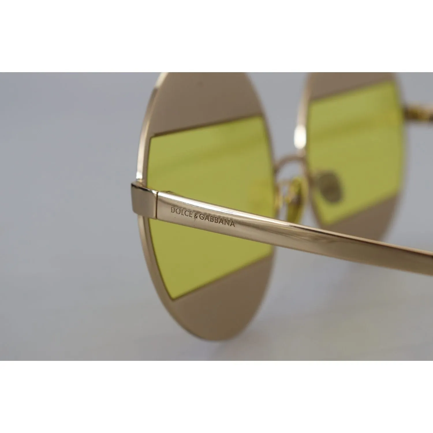 Dolce & Gabbana Crystal Embellished Gold Oval Sunglasses