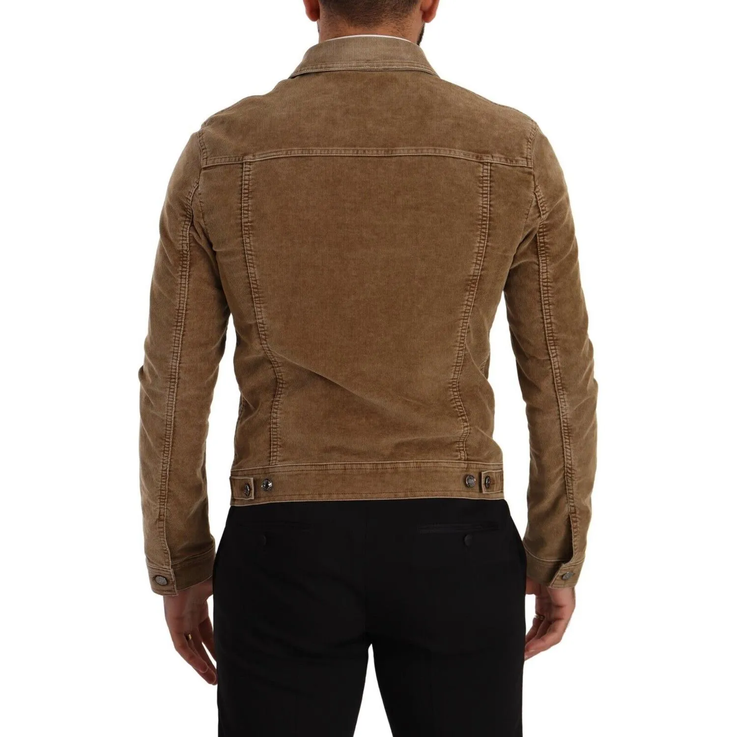 Dolce & Gabbana Elegant Corduroy Logo Jacket