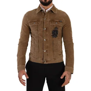 Dolce & Gabbana Elegant Corduroy Logo Jacket