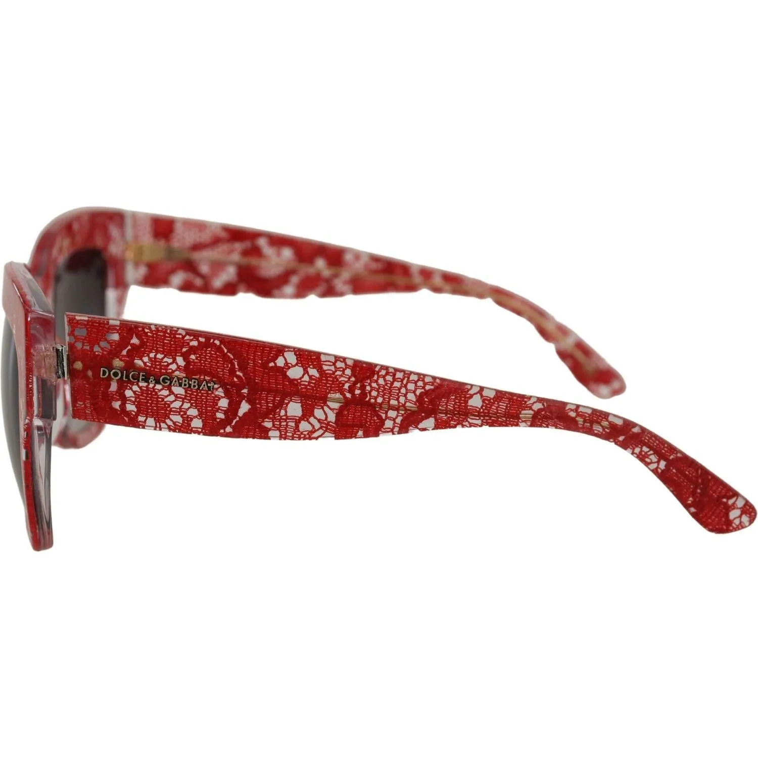 Dolce & Gabbana Elegant Red Lace Detail Sunglasses