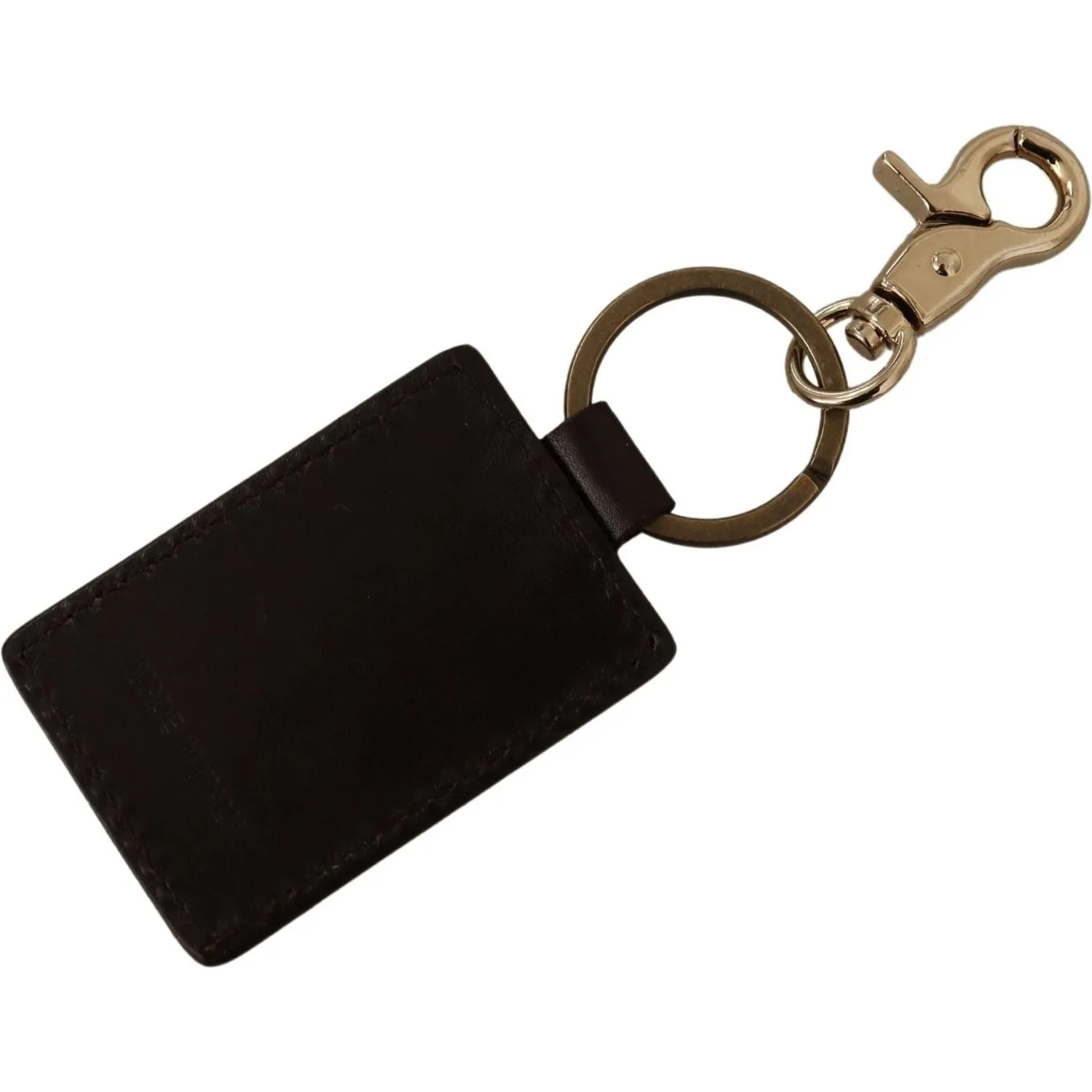 Dolce & Gabbana Elegant Unisex Leather Keyring with Gold Detail