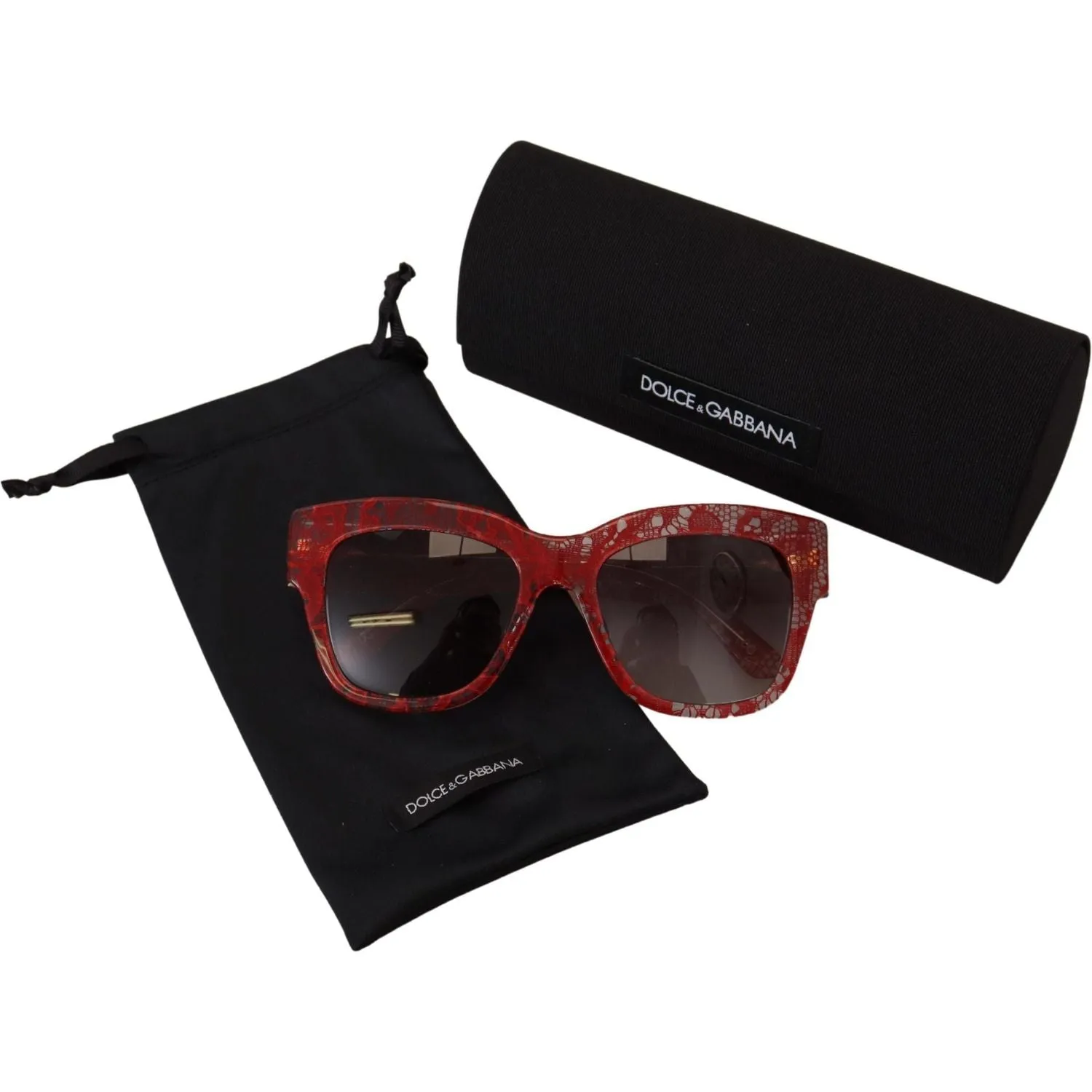 Dolce & Gabbana Sicilian Lace Accented Designer Sunglasses