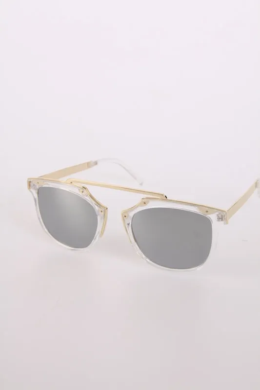 Double Brow Light Metal Frame Sunglasses