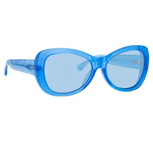 Dries Van Noten Ladies Oversized Blue Sunglasses DVN195C7SUN