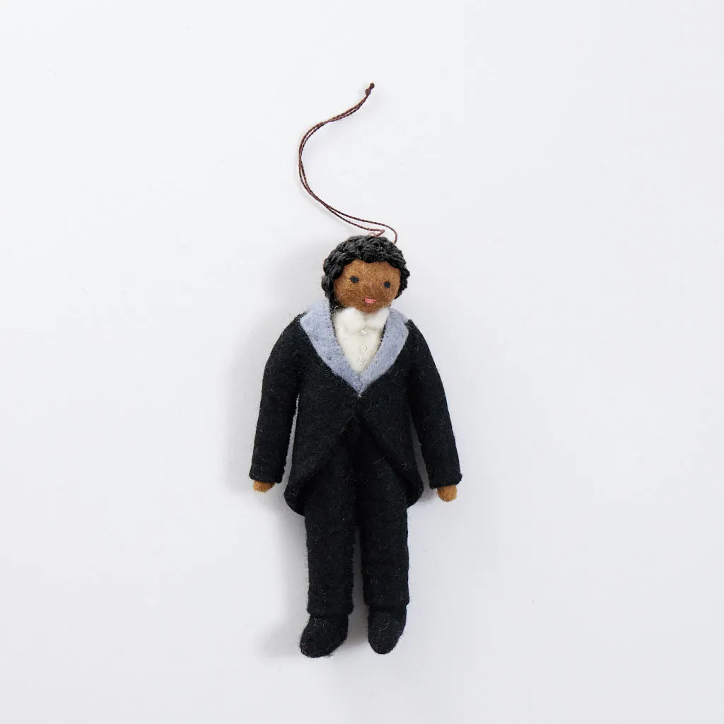 Elegant Groom Ornament - Brown