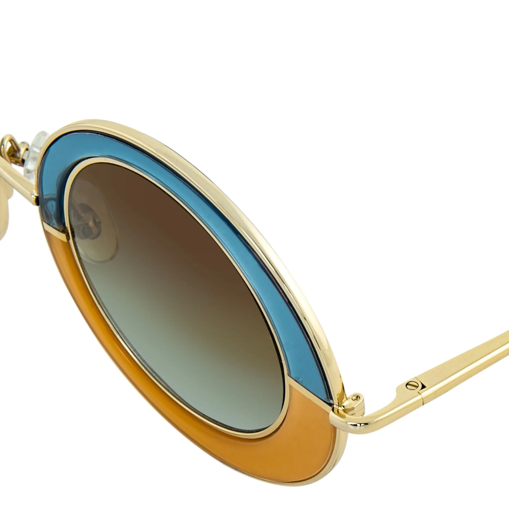 Erdem Ladies Sunglasses Round Blue and Brown EDM27C1SUN