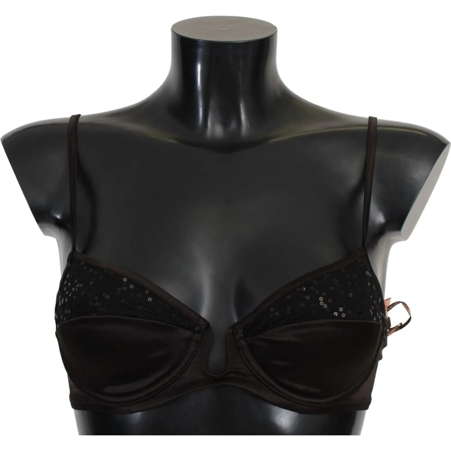 Ermanno Scervino Sequined Brown Balconette Bra