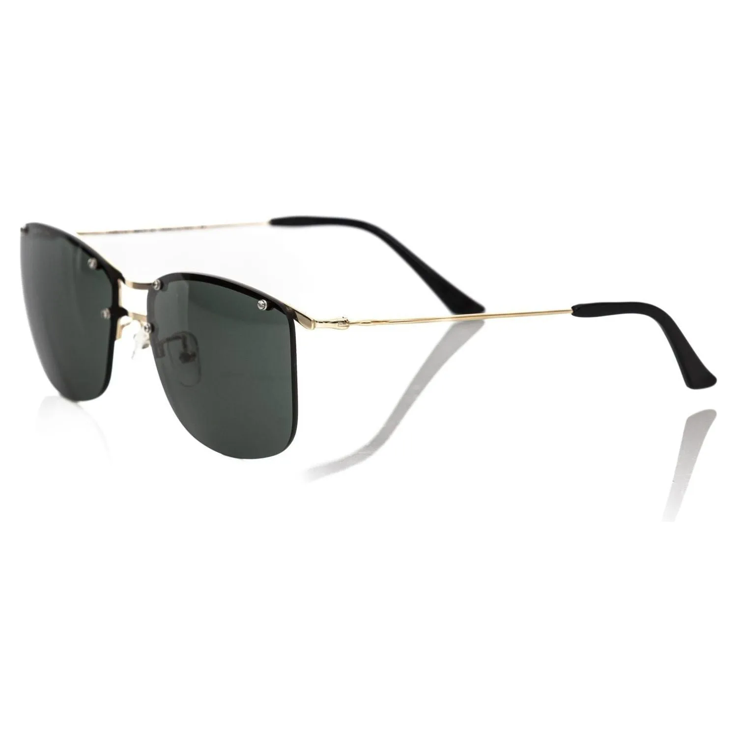 Frankie Morello Black Metallic Fiber Men Sunglass