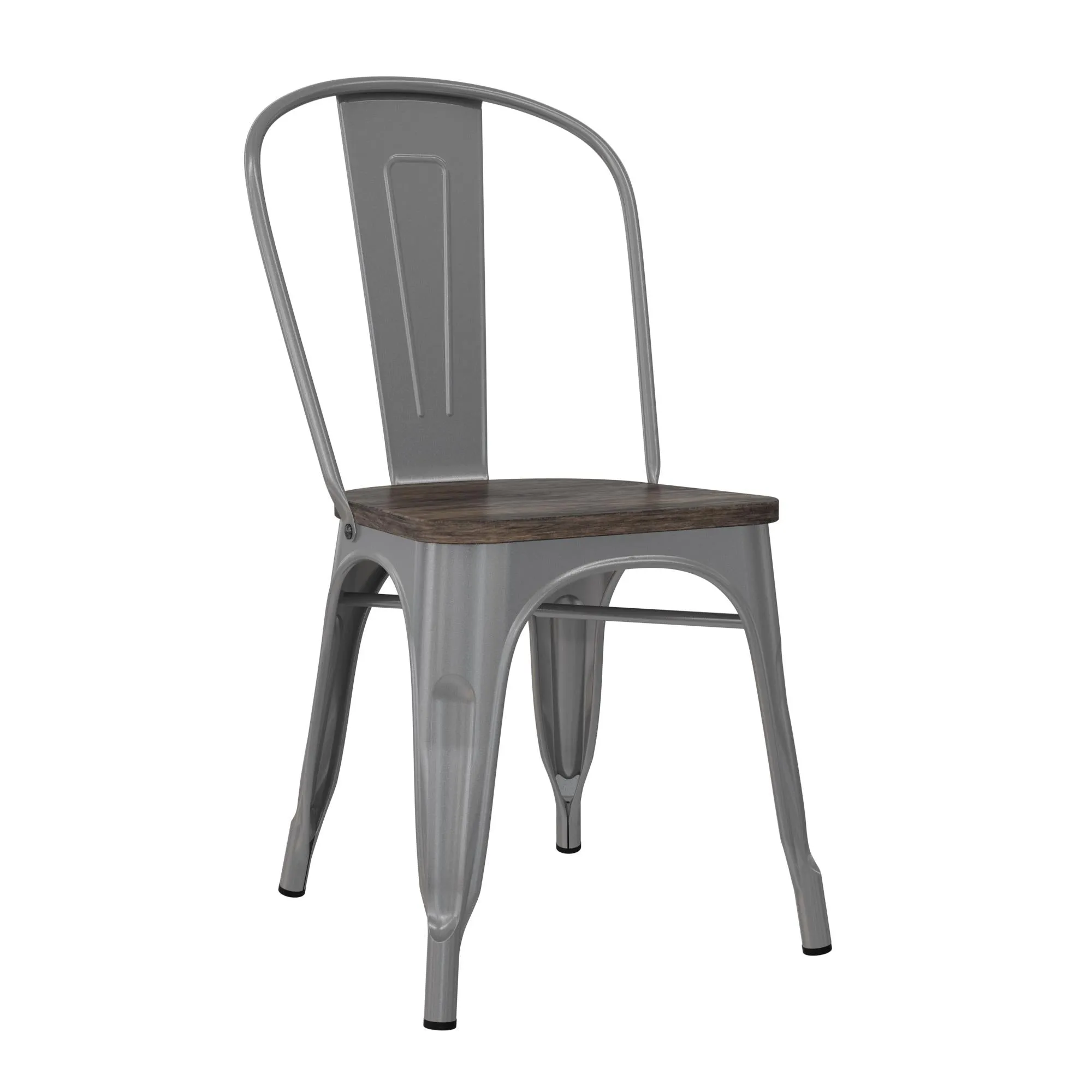 Fusion Stackable Metal Dining Chair, Set of 2