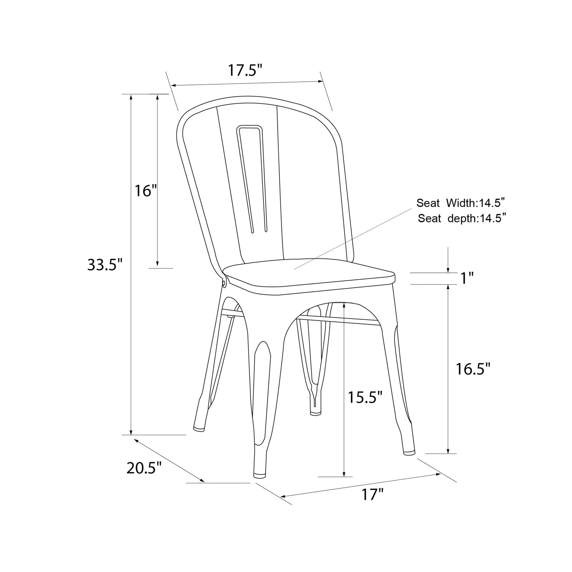 Fusion Stackable Metal Dining Chair, Set of 2