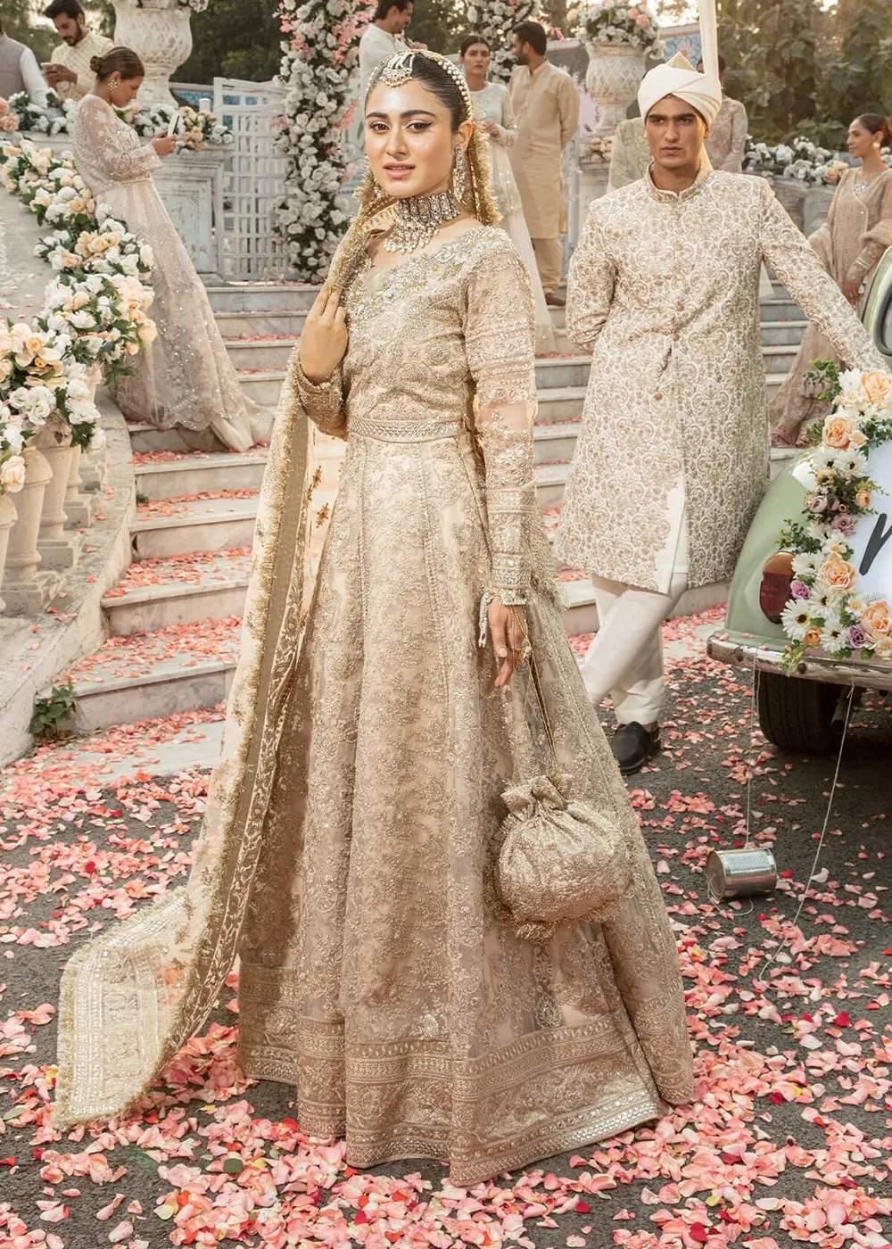 Gold Pakistani Maxi Dress | Imrozia Serene Mehram Brides '23 | SB-16 - TARAB