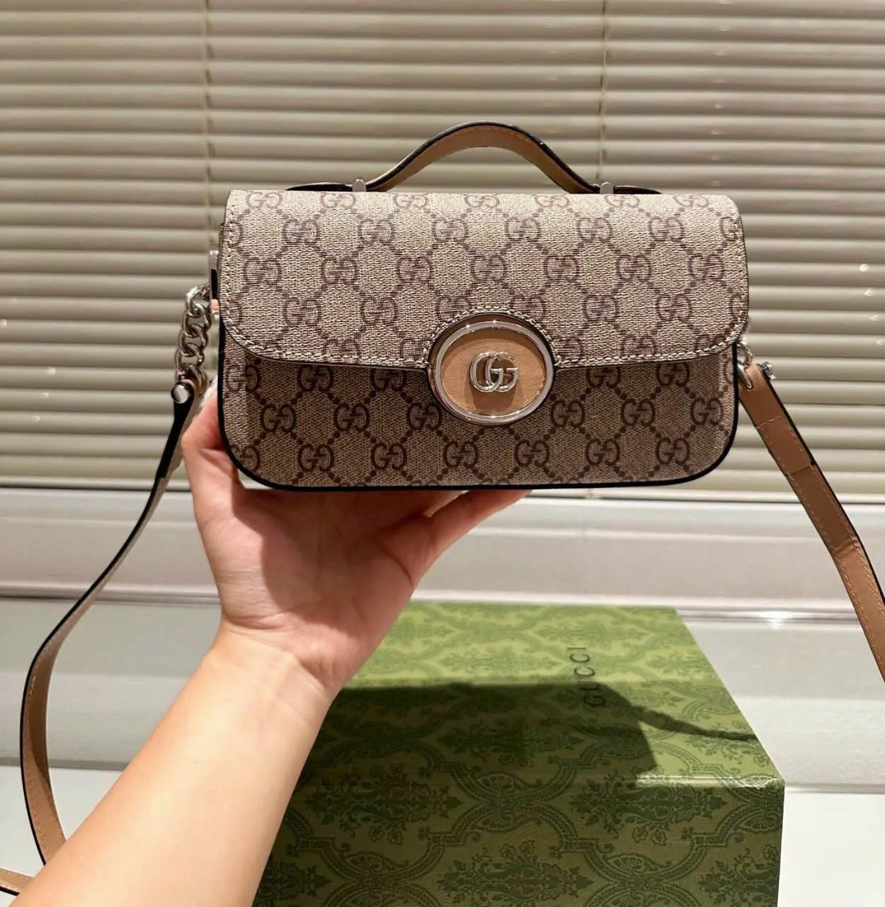 Gucci Petite GG Mini Shoulder Bag For women (Brown)