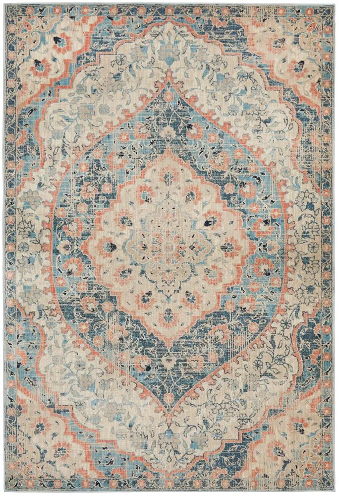 Helena Traditional Design Faded Blue Modern Floor Rug