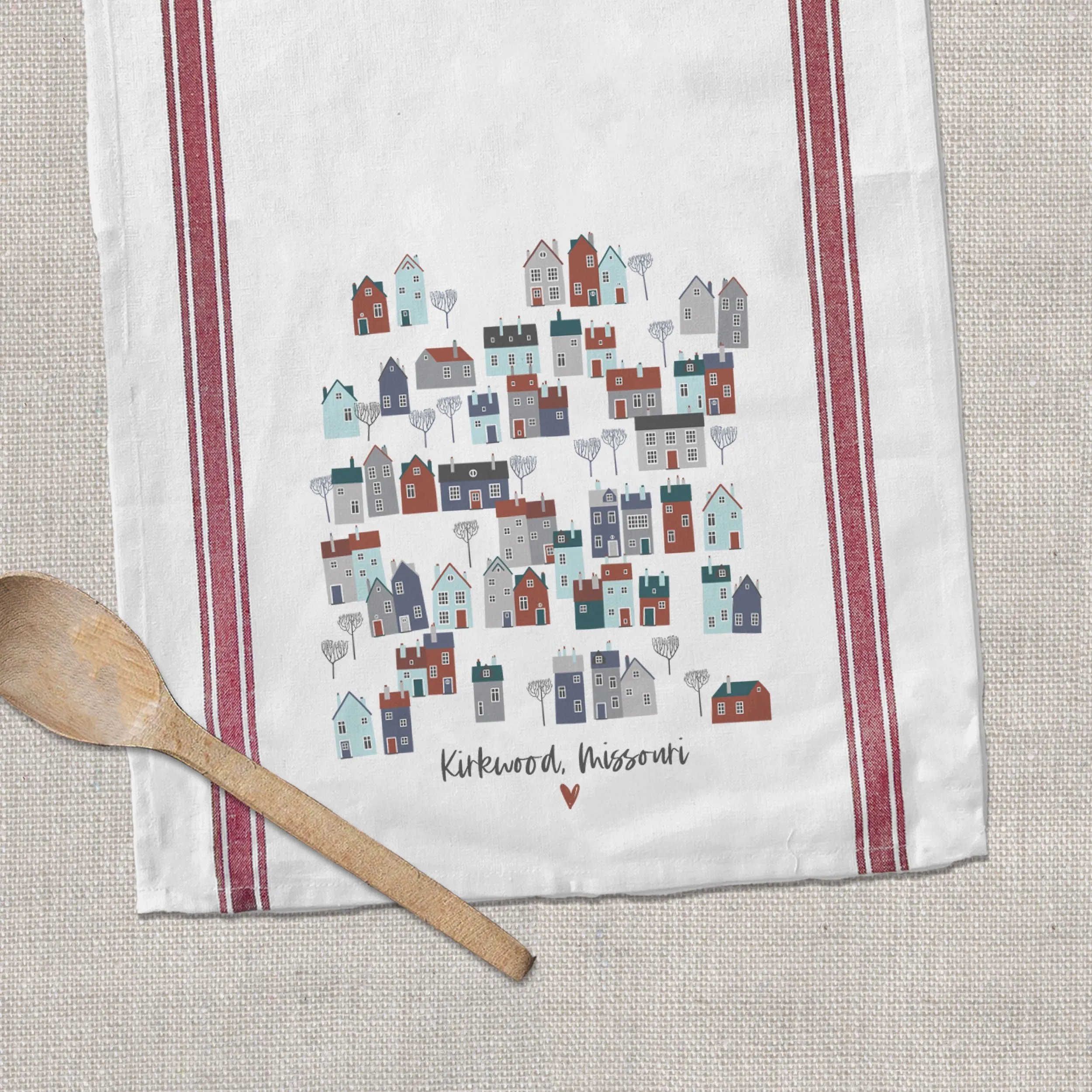 Hometown tea towel hometown name dish towel customize to your town