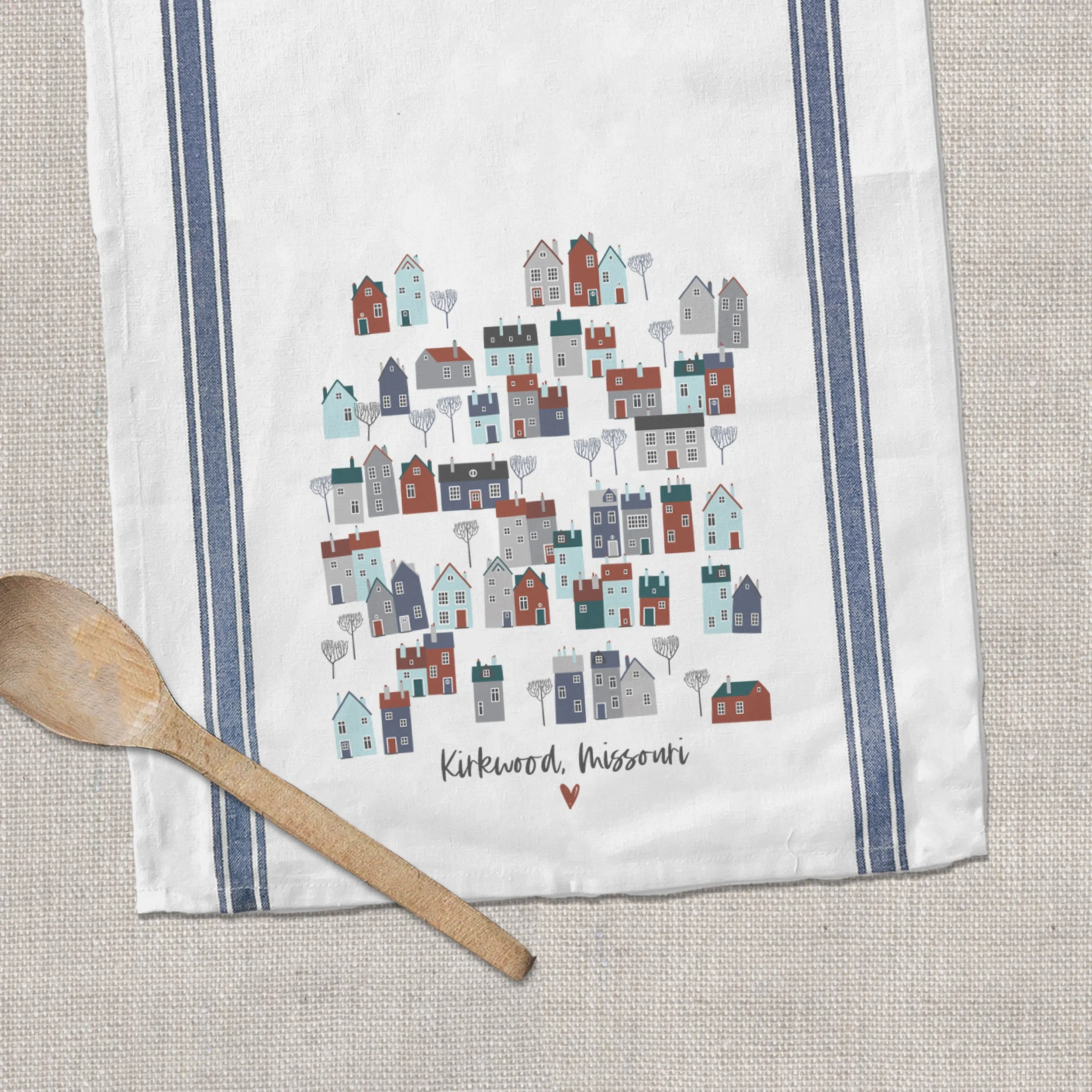 Hometown tea towel hometown name dish towel customize to your town