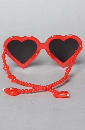 JEREMY SCOTT x Linda Farrow Heart Sunglasses - Red